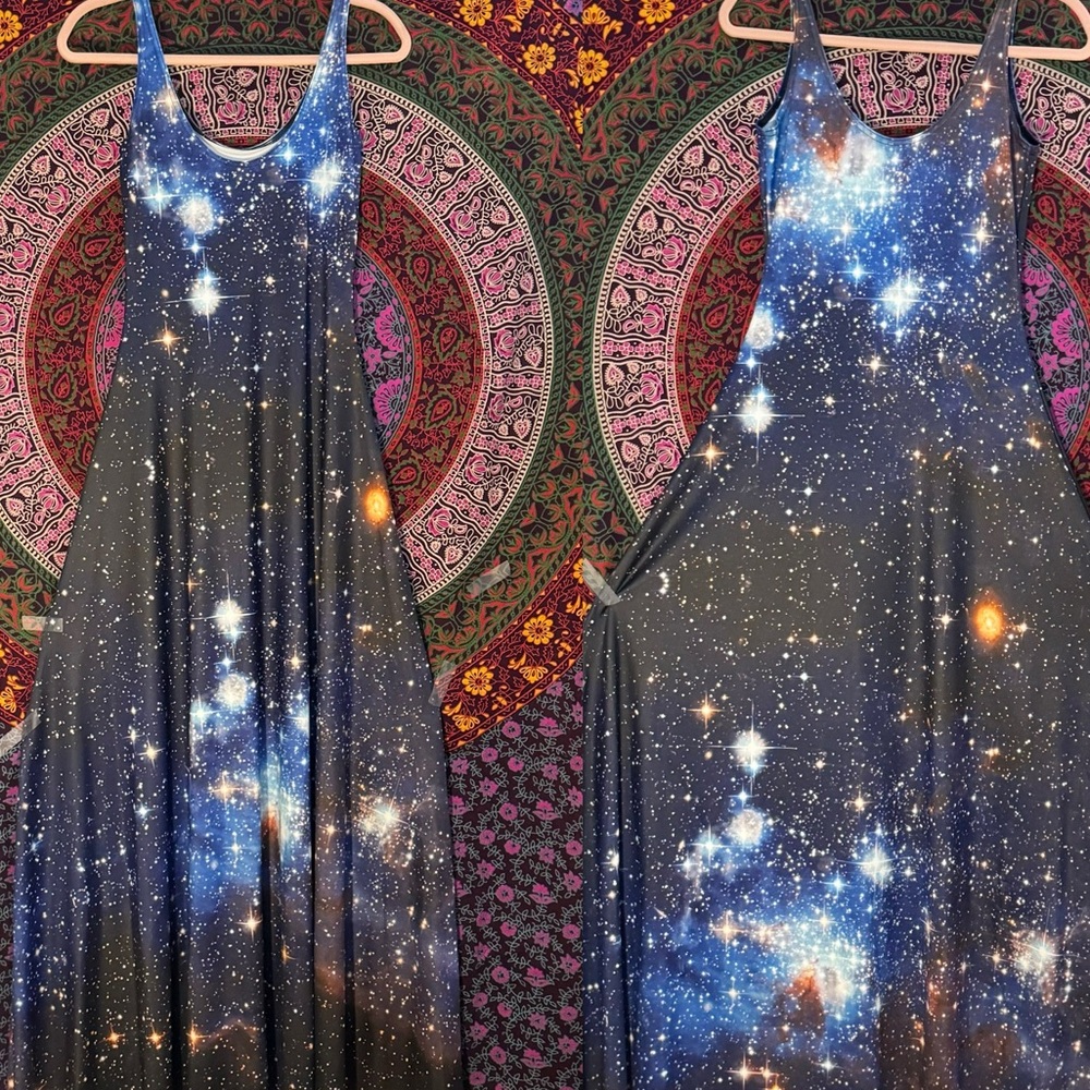 BlackMilk Galaxy Blue Maxi Dress- Size Medium